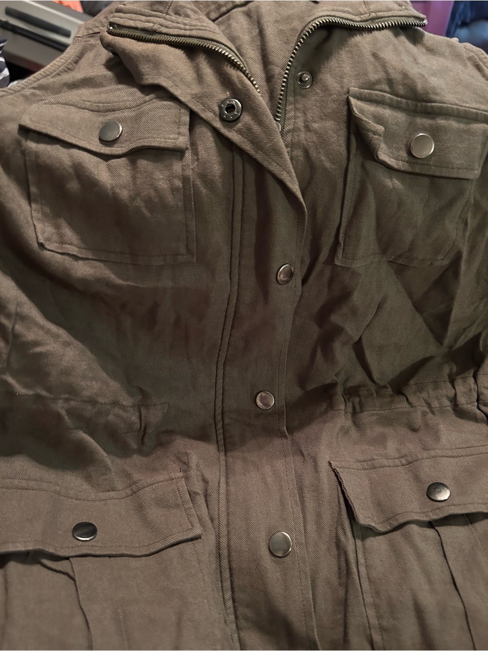 Christopher & Banks Olive Green Utility Vest